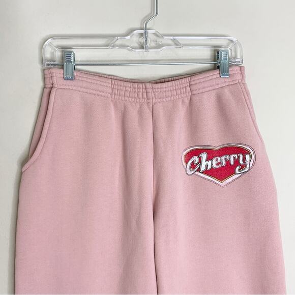 Cherry LA Valentine’s Day Sweatpants (Sz M) Limited Edition Fleece Blush Pink - Picture 4 of 15